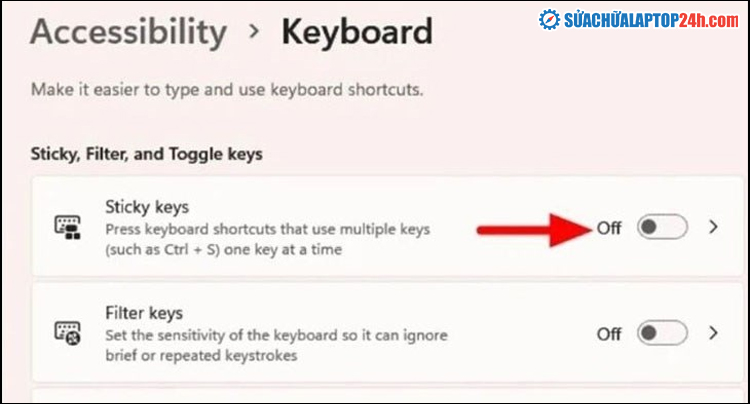 Tính năng Sticky Keys
