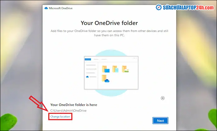 Nhấn Change location 