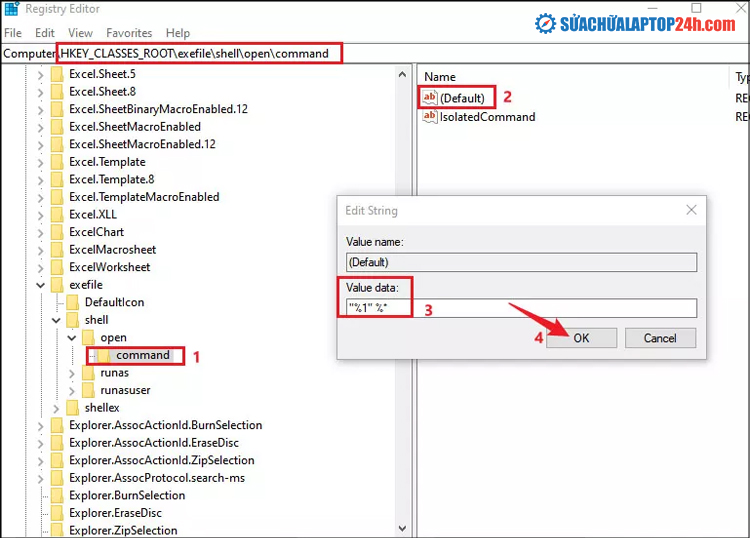 Thực hiện các bước như hình 