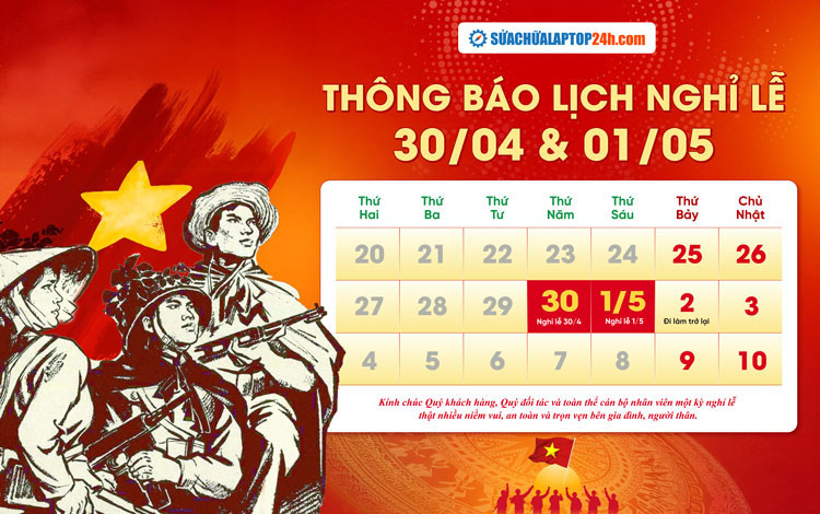 Lịch nghỉ lễ Giải Phóng Miền Nam và Quốc Tế Lao Động