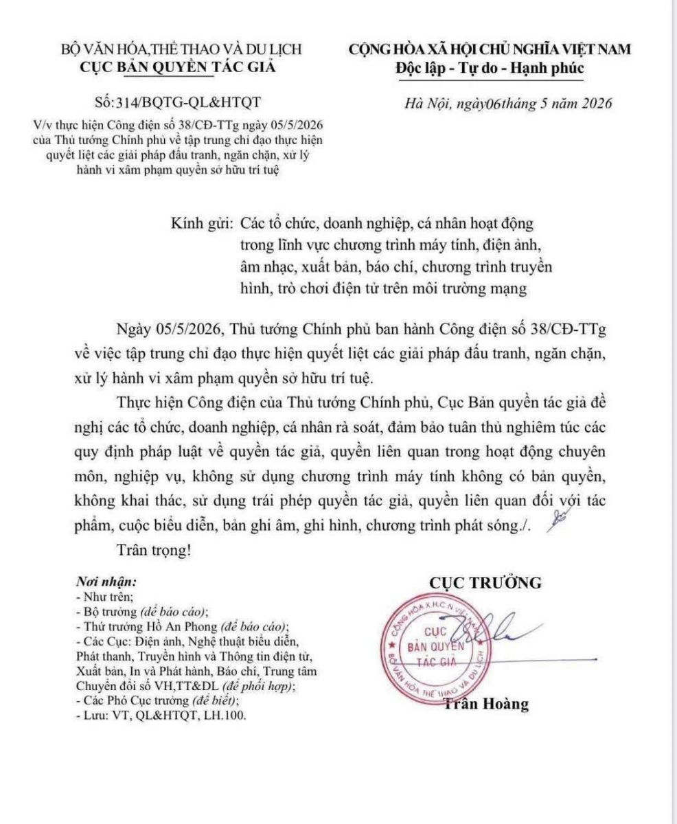 Nội dung công điện 38/CĐ-TTg