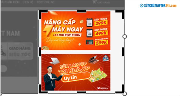 Kéo các viền vào trong cho đến vị trí cắt ảnh mà bạn mong muốn