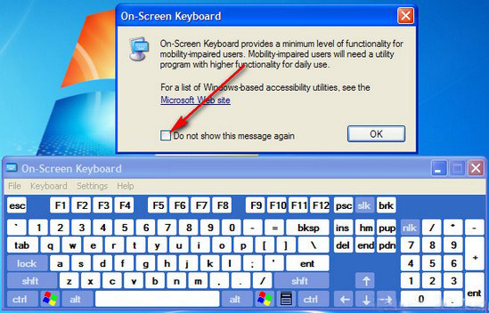 Gọi Bàn Phím Ảo Trên Windows XP