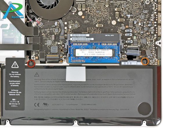 Thay thế pin cho Macbook  Pro 13” Unibody 2011