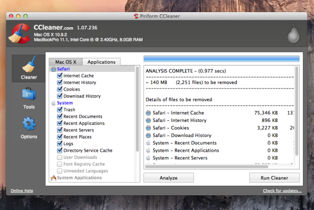 Giải phóng dung lượng ổ cứng trên máy tính Mac OS X