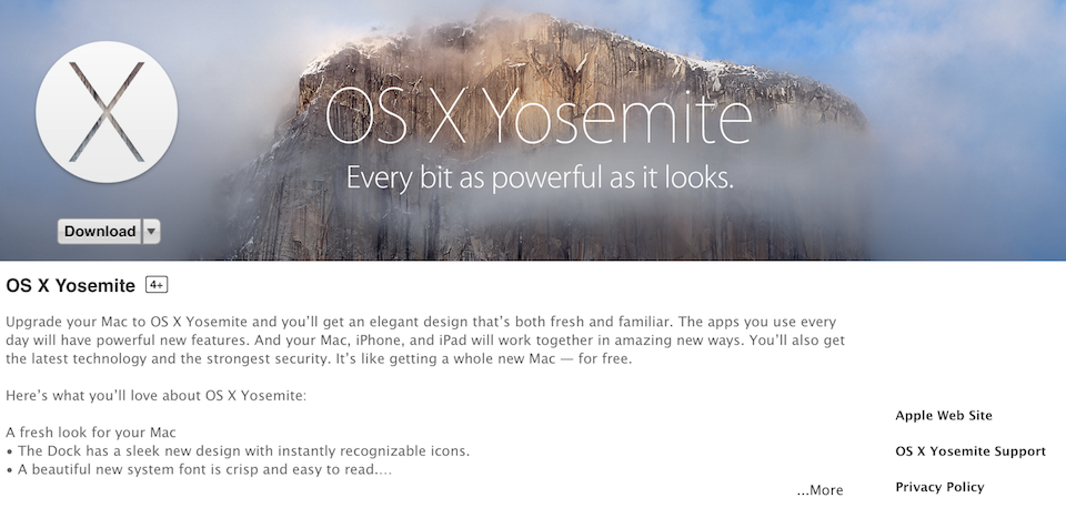 Những lưy ý trước khi cập nhật Mac OS X 10.10 Yosemite