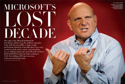 Microsoft được cho là đã chậm chân trong xu hướng mới dưới sự dẫn dắt của Steve Ballmer.