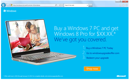 Mua máy tính Widows 7 được ưu đãi nâng cấp Windows 8