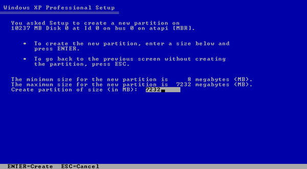 Hướng dẫn Format và phân chia ổ đĩa khi cài Windows XP 
