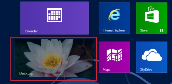 Khôi phục biểu tượng Desktop trên Start Menu của Win 8