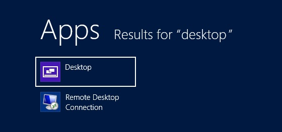 Khôi phục biểu tượng Desktop trên Start Menu của Win 8