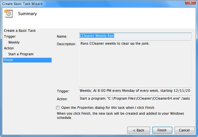 Ccleaner tự động dọn dẹp máy tính bằng Windows Task Scheduler