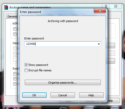 Tạo file tự giải nén và đặt mật khẩu cho file nén