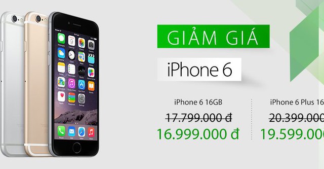 iPhone 6 chính hãng điều chỉnh giá