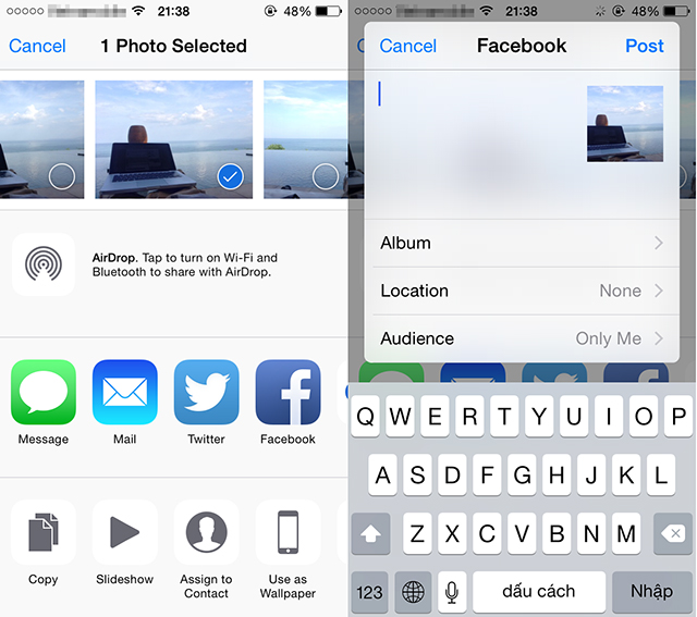 Tải ảnh độ phân giải cao lên Facebook thật đơn giản với iOS 8